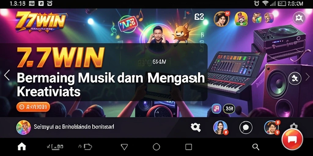 Screenshot gameplay 77WIN menunjukkan keseruan bermain musik.