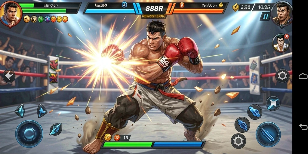 Tampilan gameplay seru dan mendebarkan dalam 888R.