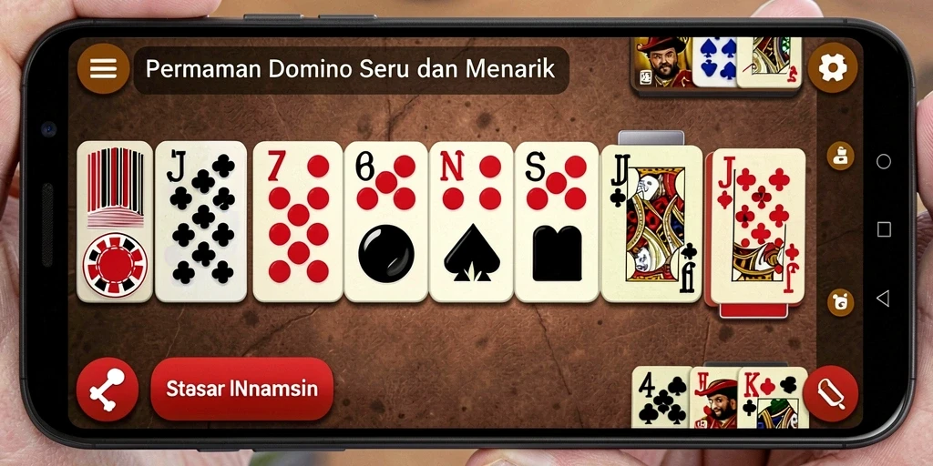Tampilan gameplay seru Domino dengan fitur interaktif.