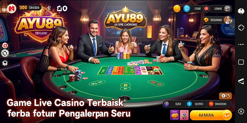 Gameplay Live Casino AYU89 yang mendebarkan dengan dealer langsung.