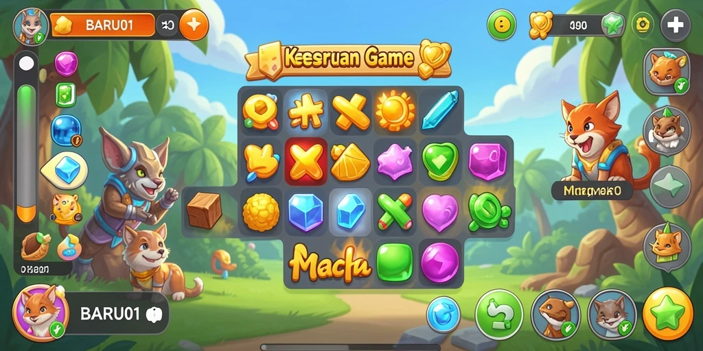Tampilan gameplay Match-3 yang mengasyikkan di BARU01.