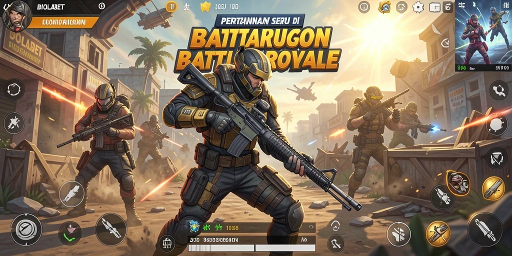 Tampilan gameplay seru dari BIOLABET dalam pertarungan Battle Royale.