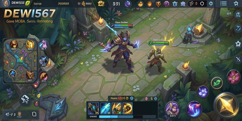 Gameplay seru dalam DEWI567 yang menampilkan pertarungan antara tim.