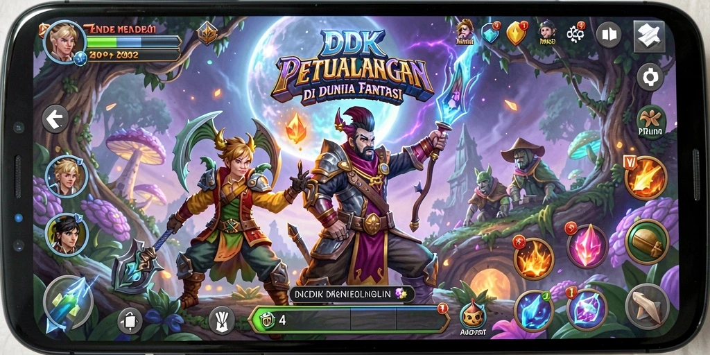 Screenshot menunjukkan karakter yang bertarung dalam pertempuran epic di DKK.