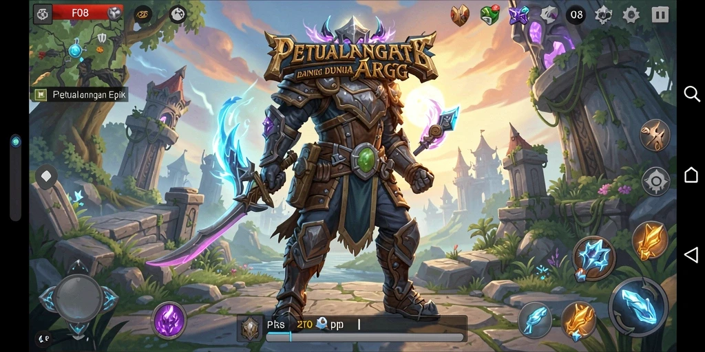 Tampilan gameplay F08 yang menegangkan dalam pertempuran ARPG.