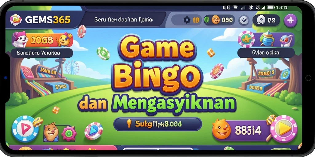 Tampilan gameplay seru GEMS365 dengan elemen Bingo menarik.
