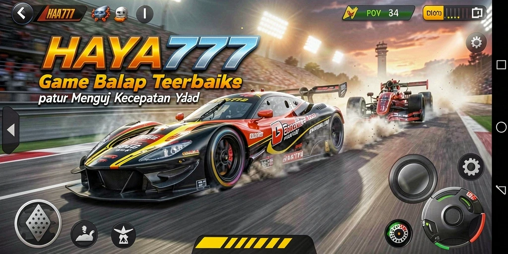 Screenshot HAYA777 menunjukkan aksi balapan yang mendebarkan.
