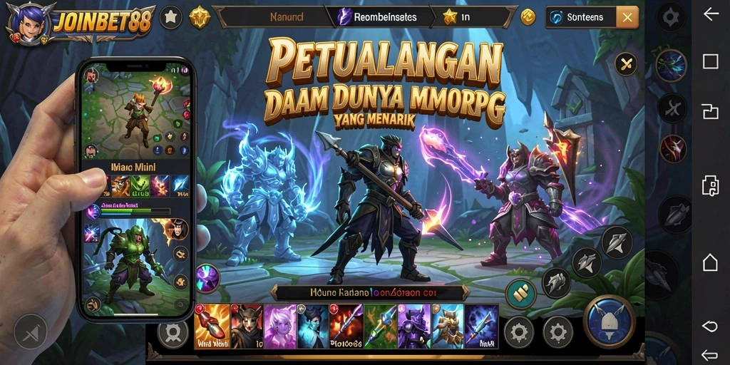 Screenshot menampilkan aksi seru gameplay MMORPG JOINBET88.