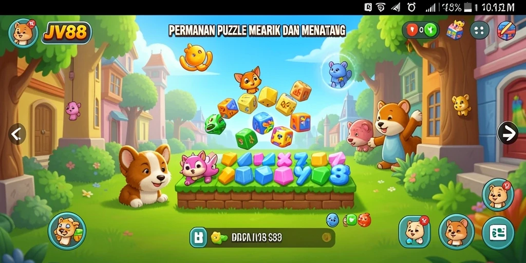 Screenshot dari gameplay JV88 menunjukkan kemampuan berpikir dan strategi pemain.