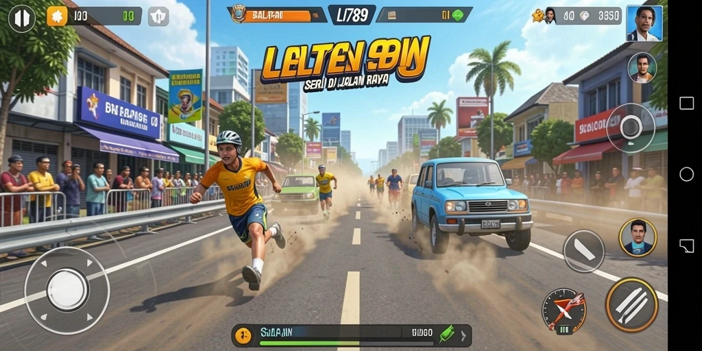 Gameplay Racing seru di LI789 dengan mobil cepat dan trek menantang.