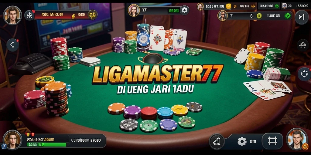 Gameplay Poker seru dan menantang di LIGAMASTER77 dengan tampilan menarik.