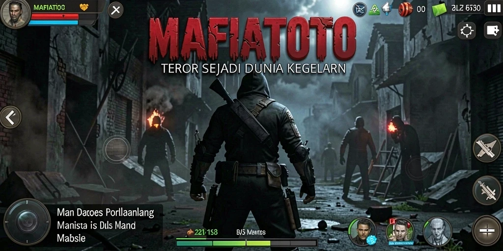 Tampilan gameplay menyeramkan di MAFIATOTO dengan efek visual yang menakutkan.
