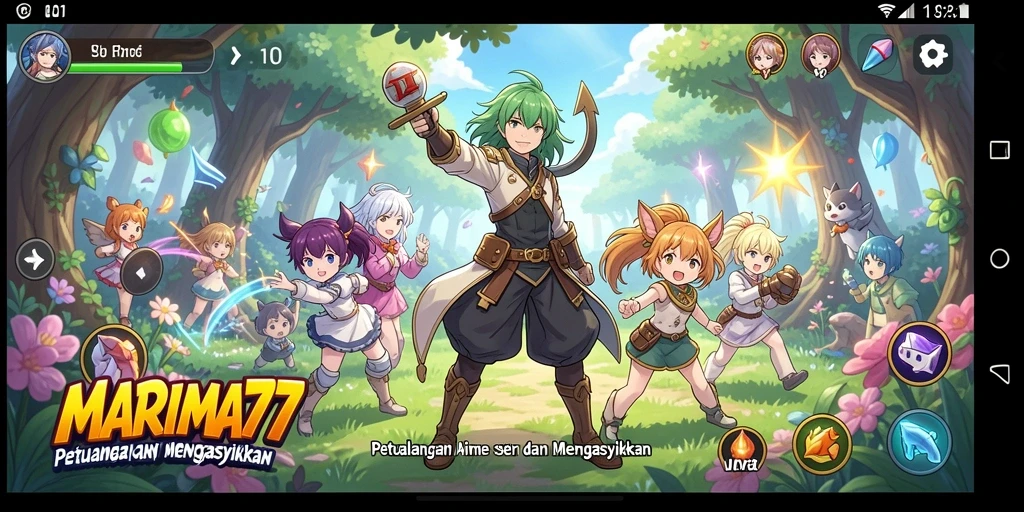 Tampilan berserunya dalam gameplay Anime MARIMA77.