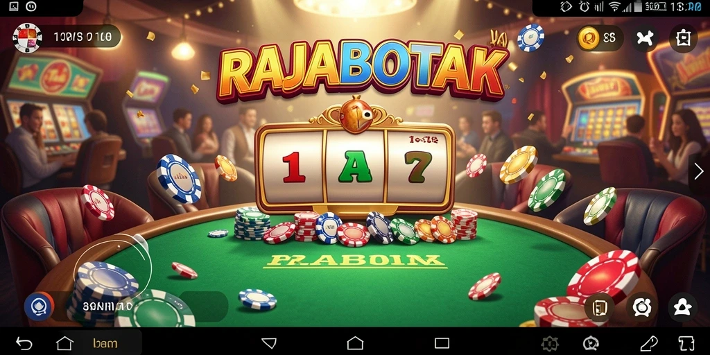 Tampilan gameplay seru dari RAJABOTAK yang menampilkan kasino virtual.