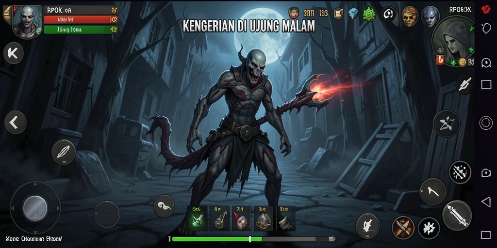 Screenshot gameplay menegangkan dari RPOK dengan suasana Horror.