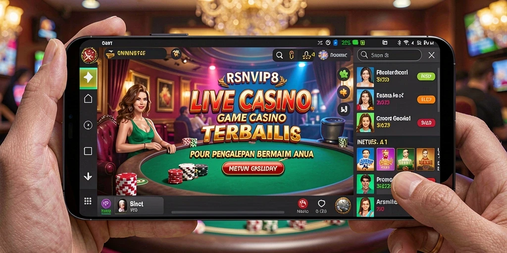 Tampilan utama gameplay Live Casino RSNVIP8 yang seru dan interaktif.