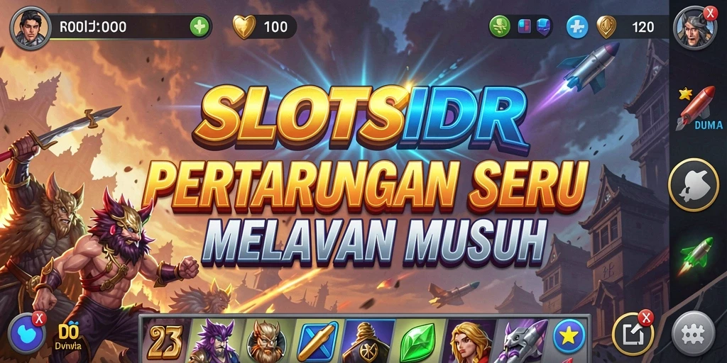 Tampilan gameplay SLOTSIDR dengan pertarungan yang mendebarkan.