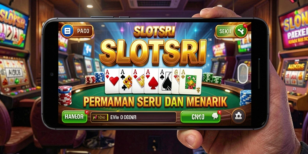 Tampilan gameplay SLOTSRI yang menarik dengan aksi poker seru.