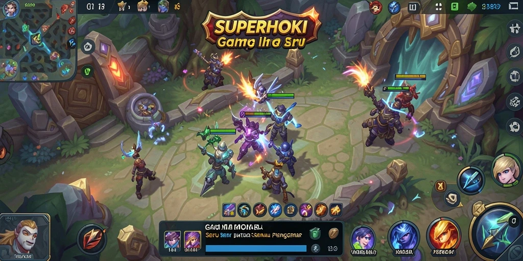 Tampilan aksi seru dalam gameplay SUPERHOKI.