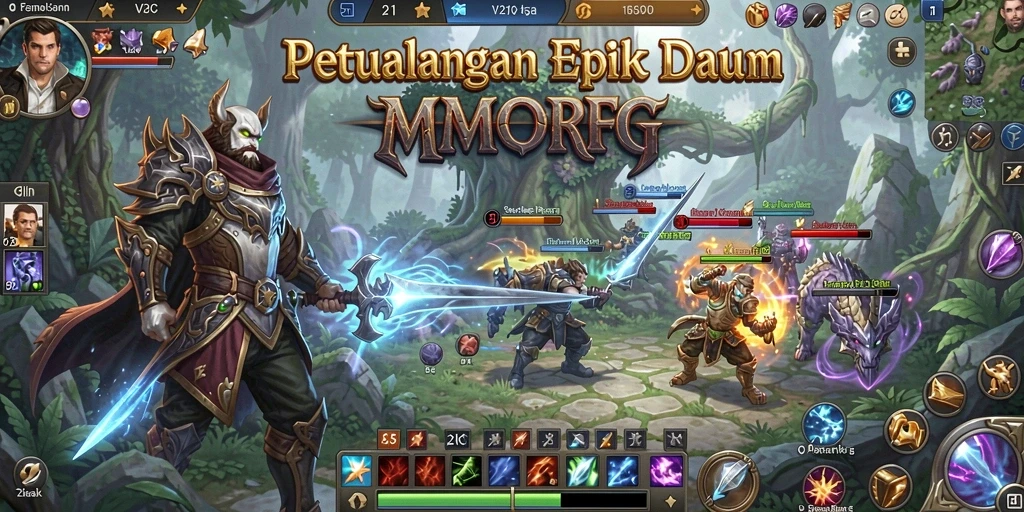 Tampilan gameplay epik dalam dunia MMORPG V21.