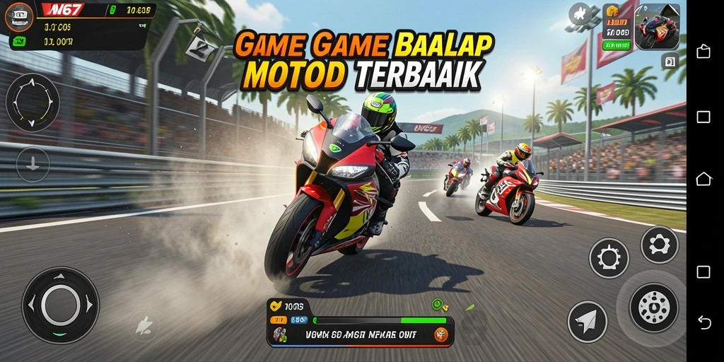 Tampilan gameplay balap motor yang menegangkan dan penuh aksi.