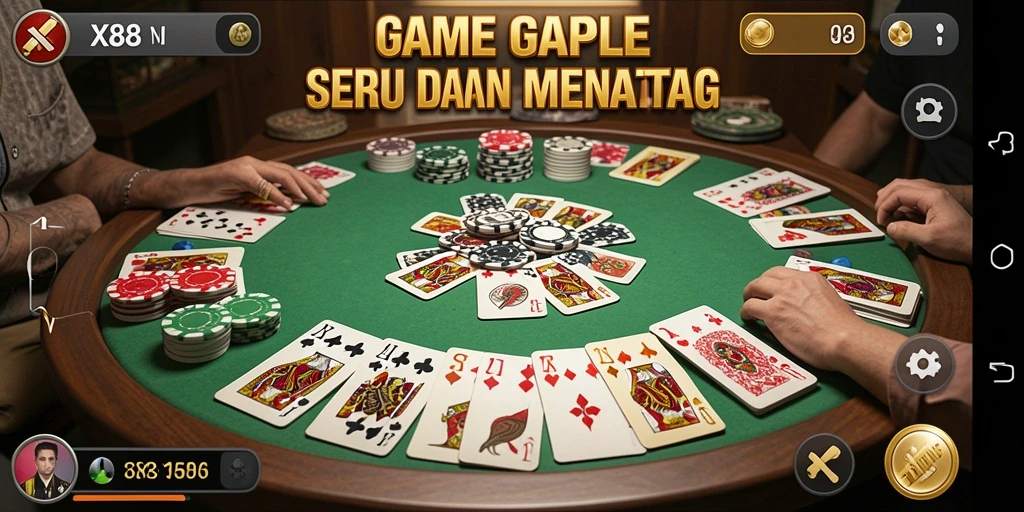 Tampilan gameplay seru dari game Gaple X88.